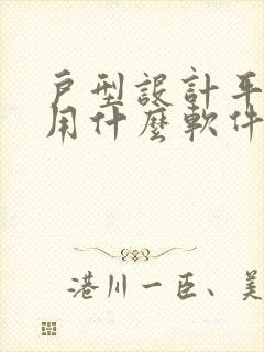 户型设计平面图用什么软件