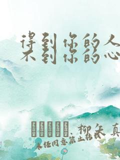 得到你的人却得不到你的心原唱歌词