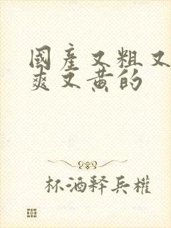 国产又粗又猛又爽又黄的