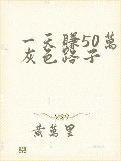 一天赚50万的灰色路子