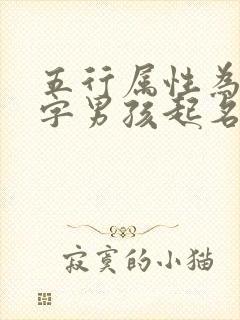 五行属性为水的字男孩起名用