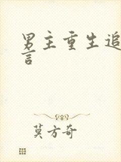 男主重生追妻古言