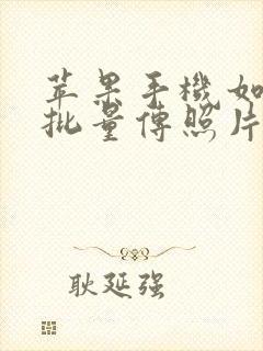 苹果手机如何大批量传照片到电脑