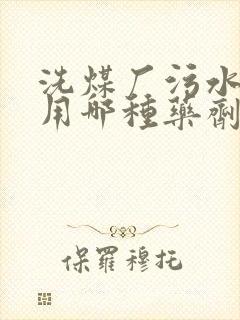 洗煤厂污水处理用哪种药剂合适