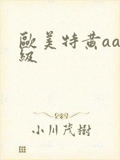 欧美特黄aa一级