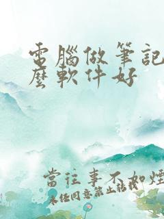 电脑做笔记用什么软件好