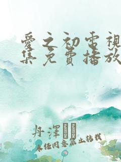 爱之初电视剧全集免费播放