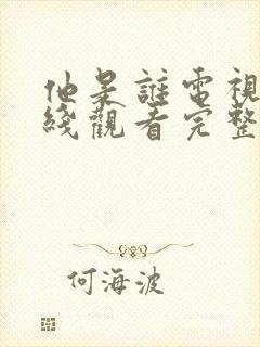 他是谁电视剧在线观看完整版免费