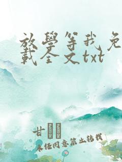 放学等我免费下载全文txt