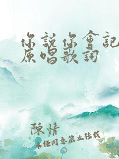 你说你会记得我原唱歌词