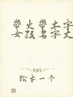 带火带土字旁的女孩名字大全