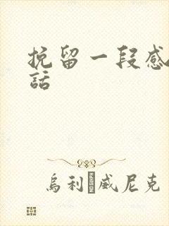 挽留一段感情的话