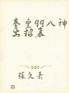 拳皇99八神庵出招表