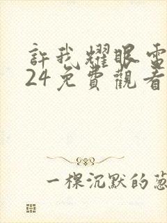 许我耀眼电视剧24免费观看