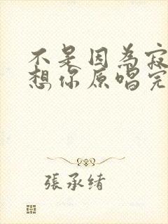 不是因为寂寞才想你原唱完整版歌词