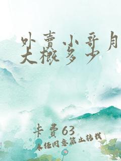 外卖小哥月收入大概多少