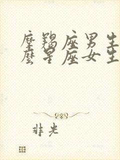 摩羯座男生和什么星座女生最合适