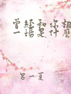 曾经和你相爱了一场是什么歌