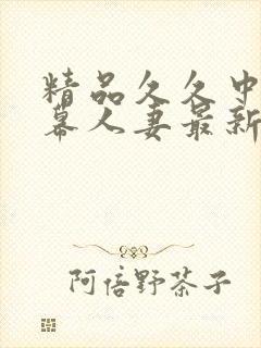 精品久久中文字幕人妻最新