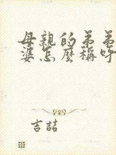 母亲的弟弟的老婆怎么称呼