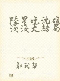 陆星晚沈砚舟苏浅浅大结局