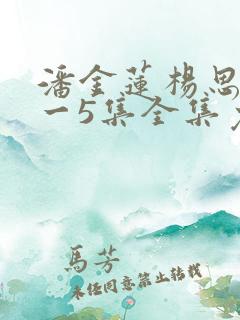 潘金莲杨思敏1一5集全集免费播放