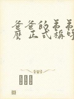 爸爸的弟弟叫什么 正式称呼