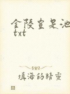 金陵岂是池中物 txt