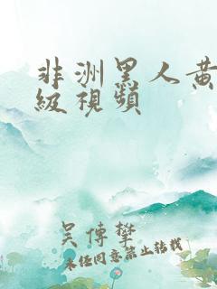 非洲黑人黄色一级视频