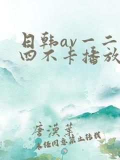日韩av一二三四不卡播放