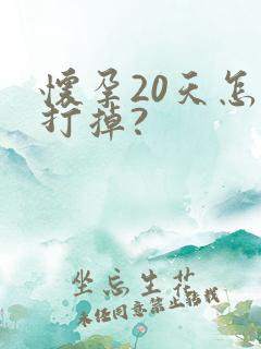 怀孕20天怎么打掉?