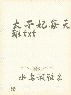 太子妃每天想和离txt