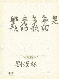 那么多年是哪首歌的歌词