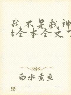 我不是戏神txt全本全文下载