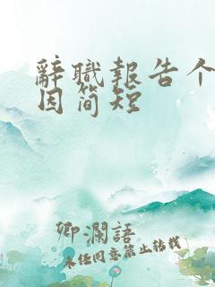 辞职报告个人原因简短