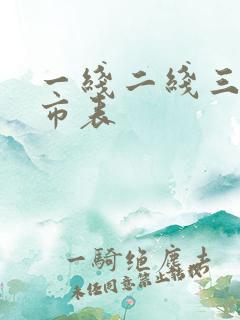一线二线三线城市表