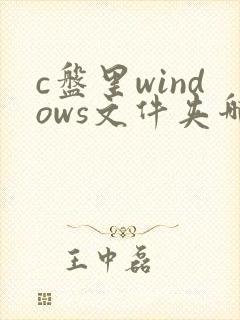 c盘里windows文件夹哪些可以删除