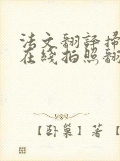 法文翻译扫一扫在线拍照翻译器