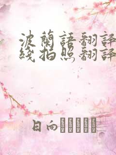 波兰语翻译器在线拍照翻译