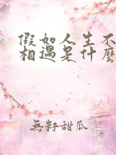 假如人生不曾有相遇是什么歌名