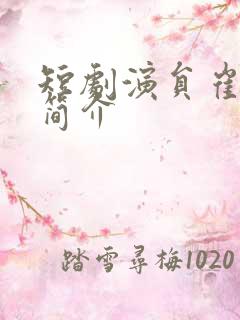 短剧演员崔十一简介