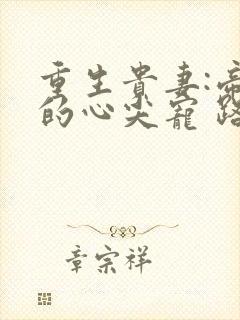 重生贵妻:帝少的心尖宠 路菲汐