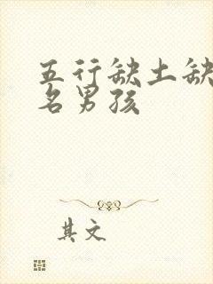 五行缺土缺金取名男孩