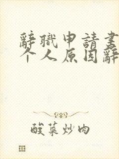 辞职申请书关于个人原因辞职怎么写