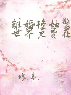 离婚后她惊艳了世界免费在线阅读