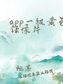 app一级黄色录像片
