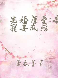 先婚厚爱:帝少宠妻成瘾