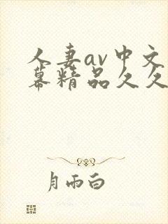 人妻av中文字幕精品久久久