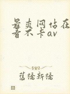 最爽网站在线观看不卡av