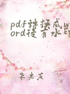 pdf转换成word后有水印怎么去掉